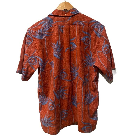 Reyn Spooner Orange and Blue Casual Button Down Shirt - Picture 5 of 6